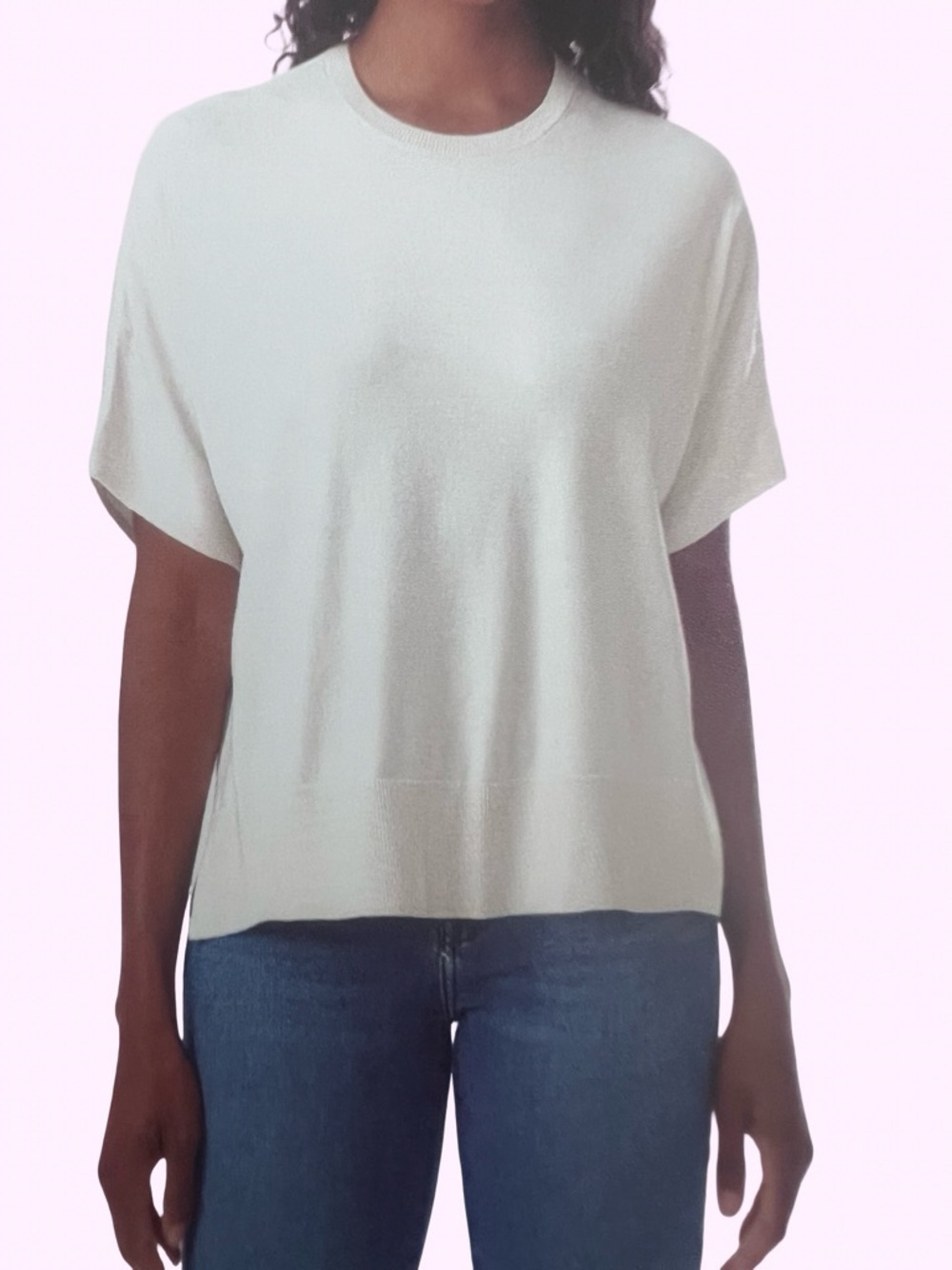 NWT Splendid Short Sleeve Knit Sweater Cream XL